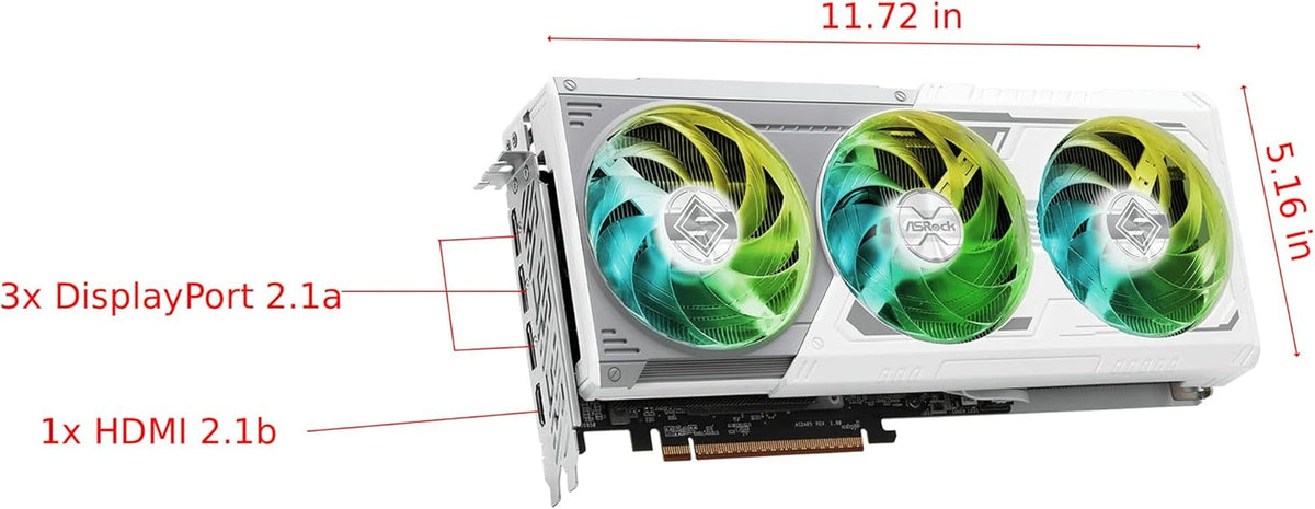 ASRock Radeon RX 9070 XT Steel Legend 16GB Graphics Card - AMD RDNA 4, 2970 MHz Boost, GDDR6, PCIe 5.0, Triple Fan, Polychrome SYNC