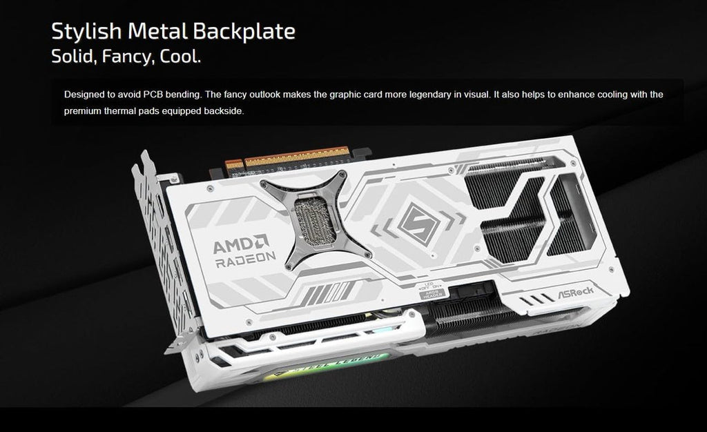 ASRock Radeon RX 9070 XT Steel Legend 16GB Graphics Card - AMD RDNA 4, 2970 MHz Boost, GDDR6, PCIe 5.0, Triple Fan, Polychrome SYNC