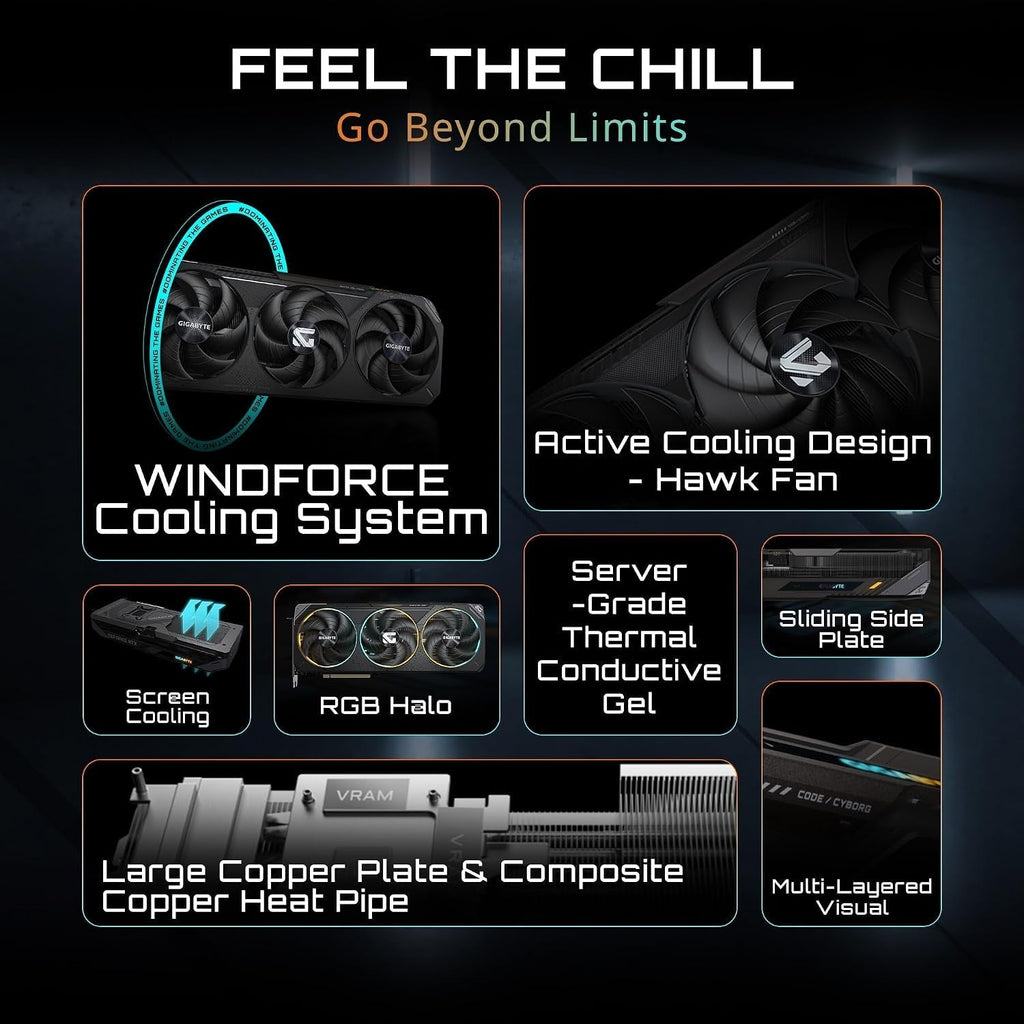 GIGABYTE Gaming Radeon RX 9070 GRE 12GB GDDR6 Graphics Card - WINDFORCE Cooling with Hawk Fan & Dual BIOS - GV-R907GREGAMING OC-12GD