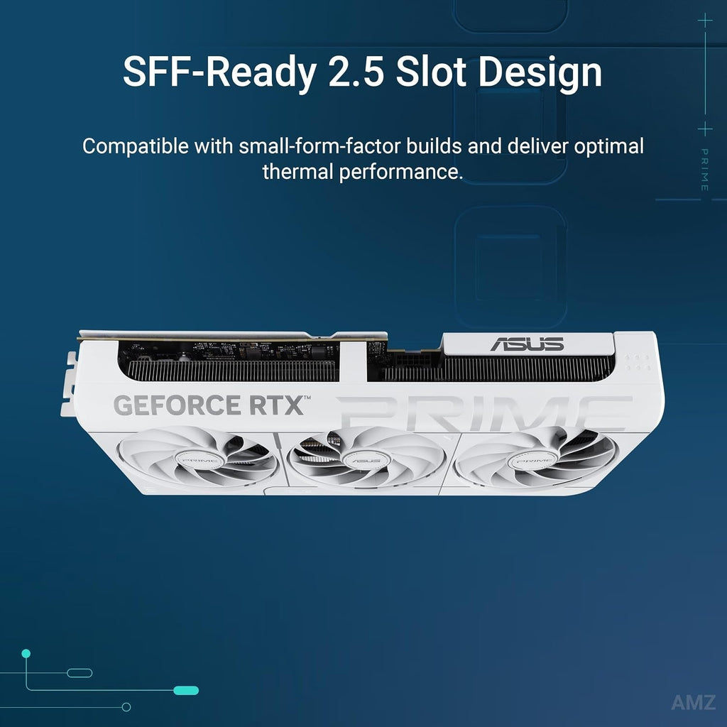 ASUS Prime GeForce RTX 5070 White OC Edition Graphics Card - 12GB GDDR7 with SFF-Ready Design & Axial-Tech Fans - PRIME-RTX5070-O12G-WHITE