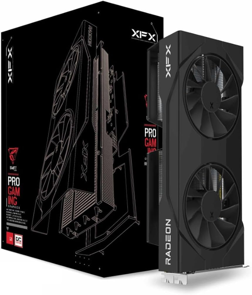 XFX Swift AMD Radeon RX 9060 XT OC Gaming Edition Graphics Card - 16GB GDDR6 with Dual Fan Cooling - RX-96TSW16BQ