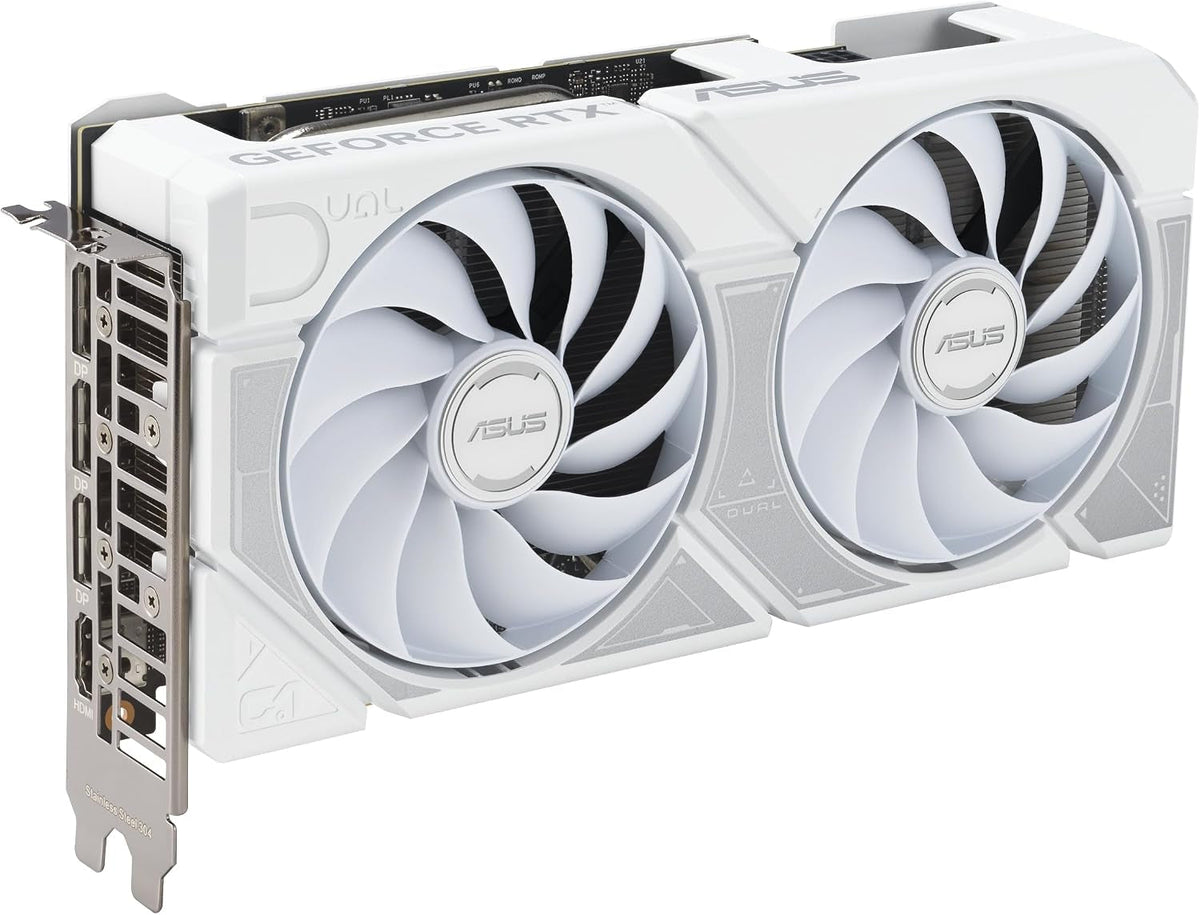 ASUS Dual GeForce RTX 5060 Ti 16GB GDDR7 White OC Edition Graphics Card - 16GB GDDR7 with Axial-Tech Fans & Dual BIOS - DUAL-RTX5060TI-O16G-WHITE