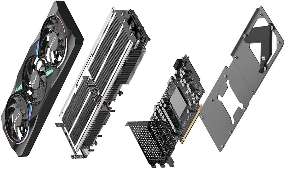 PNY NVIDIA GeForce RTX 5070 Ti Epic-X RGB OC Triple-Fan Graphics Card - 16GB GDDR7 with Vapor Chamber Cooling - VCG5070T16TFXXPB1-O