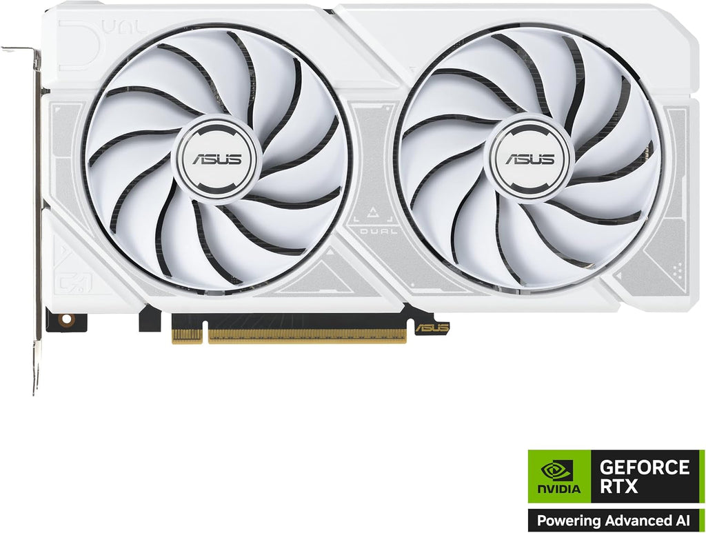 ASUS Dual GeForce RTX 5060 Ti 16GB GDDR7 White OC Edition Graphics Card - 16GB GDDR7 with Axial-Tech Fans & Dual BIOS - DUAL-RTX5060TI-O16G-WHITE