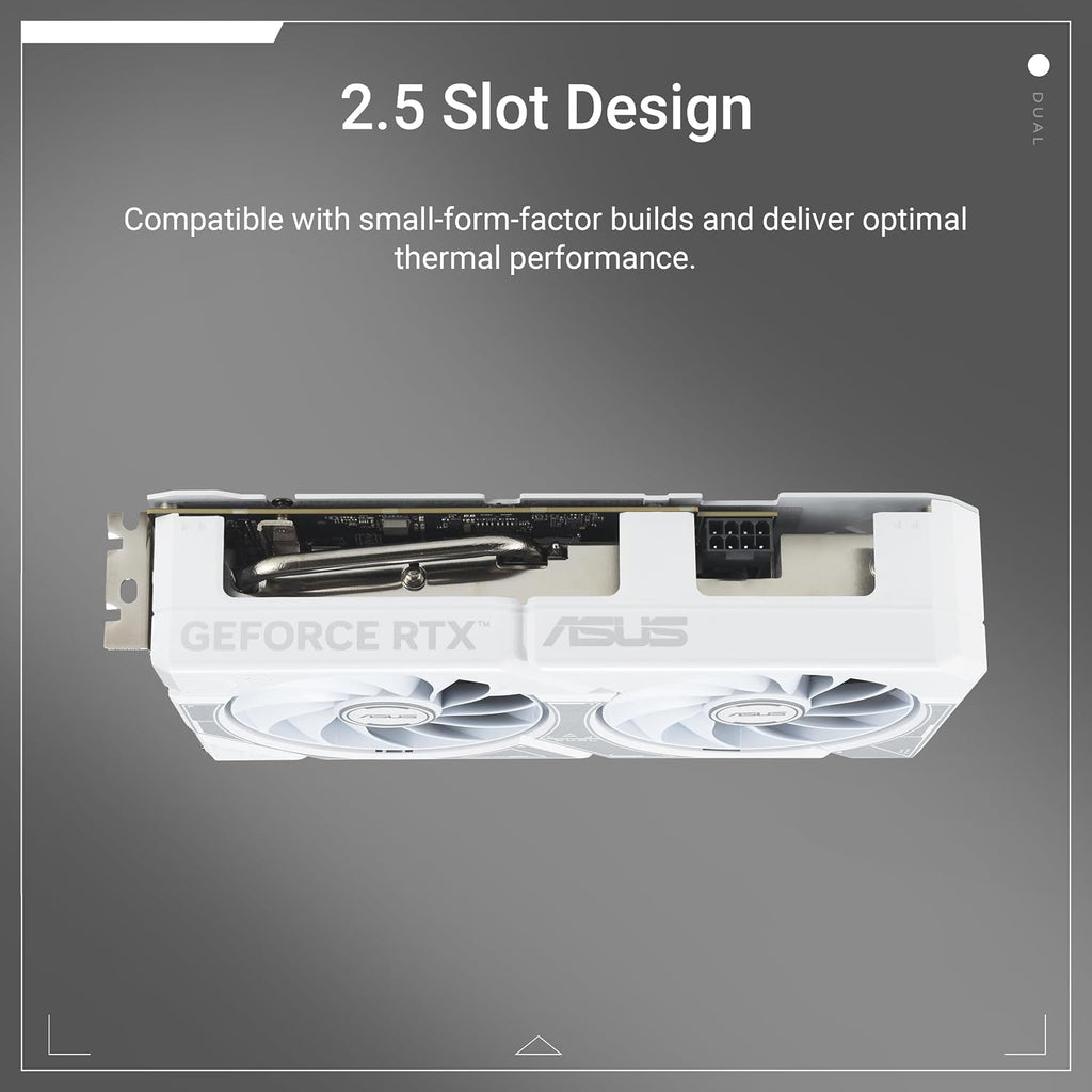 ASUS Dual GeForce RTX 5060 Ti 16GB GDDR7 White OC Edition Graphics Card - 16GB GDDR7 with Axial-Tech Fans & Dual BIOS - DUAL-RTX5060TI-O16G-WHITE