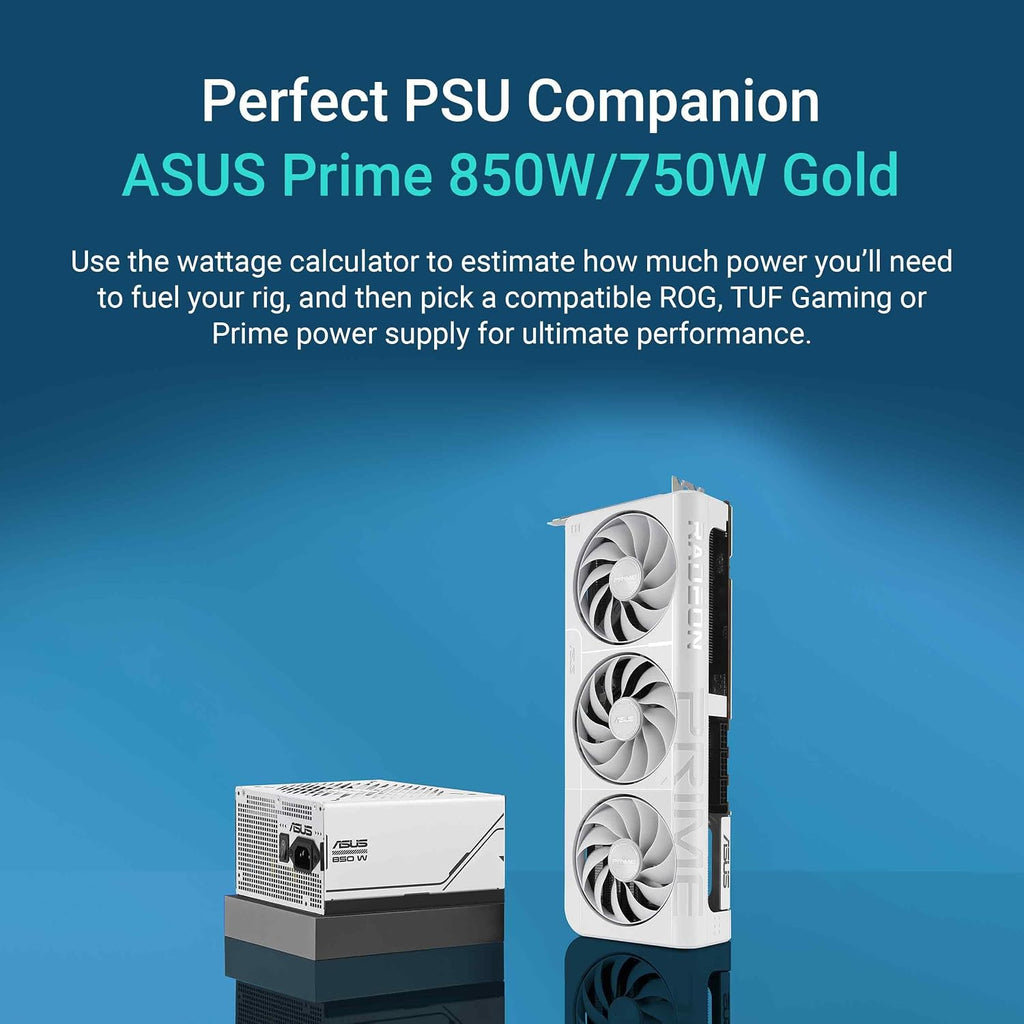 ASUS Prime Radeon RX 9070 XT White OC Edition Graphics Card - 16GB GDDR6 with Axial-Tech Fans & Dual BIOS - RX9070XT-O16G-WHITE