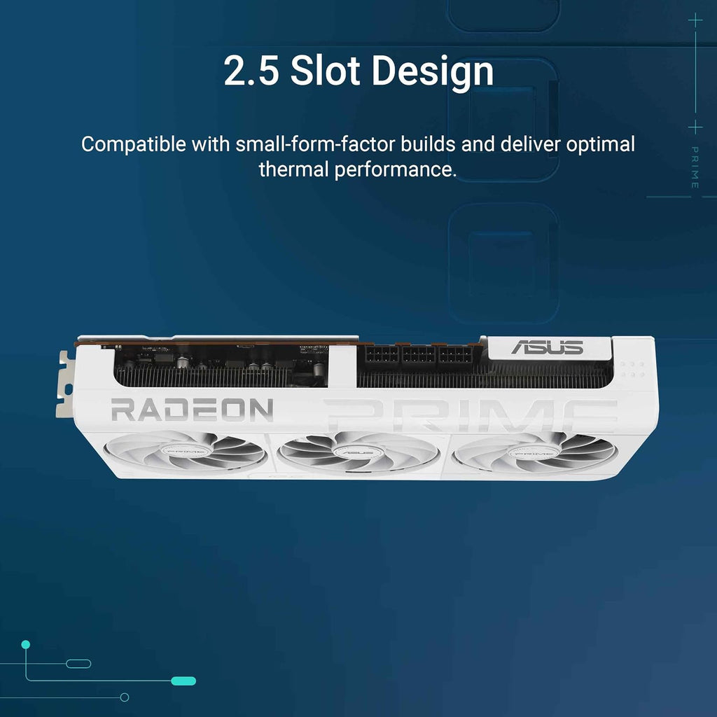ASUS Prime Radeon RX 9070 XT White OC Edition Graphics Card - 16GB GDDR6 with Axial-Tech Fans & Dual BIOS - RX9070XT-O16G-WHITE