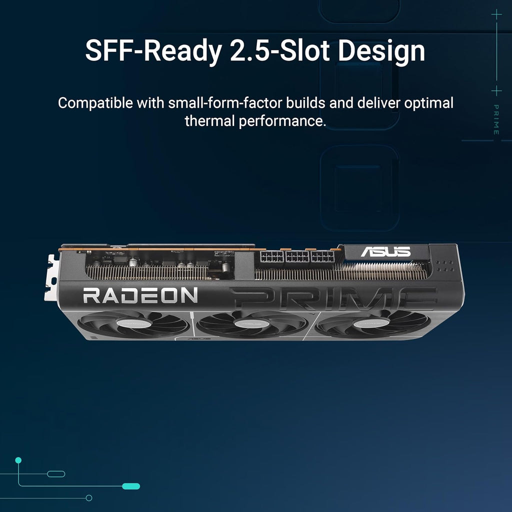 ASUS Prime Radeon RX 9070 XT OC Edition Graphics Card - 16GB GDDR6 with Axial-Tech Fans & Dual BIOS - PRIME-RX9070XT-O16G
