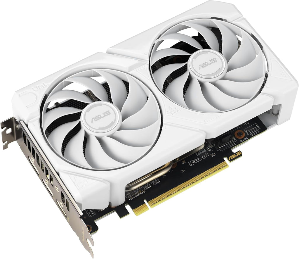 ASUS Dual Radeon RX 9060 XT White Edition Graphics Card - 16GB GDDR6 with Axial-Tech Fans & Dual BIOS - DUAL-RX9060XT-16G-WHITE