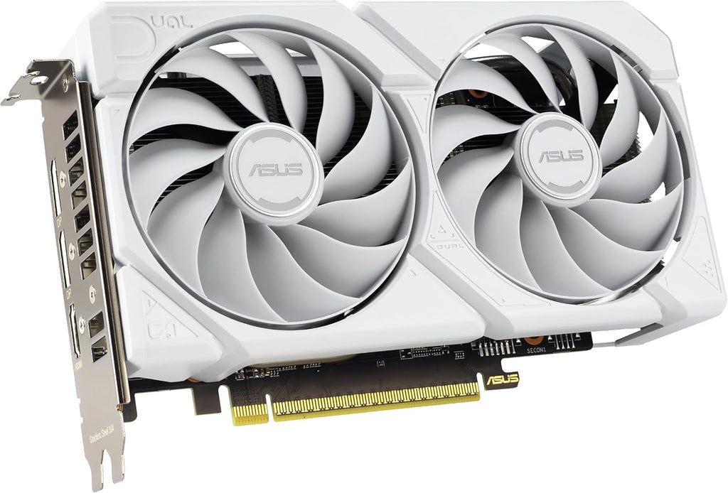 ASUS Dual Radeon RX 9060 XT White Edition Graphics Card - 16GB GDDR6 with Axial-Tech Fans & Dual BIOS - DUAL-RX9060XT-16G-WHITE