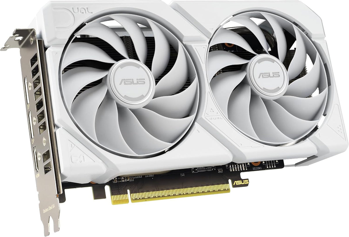 ASUS Dual Radeon RX 9060 XT White Edition Graphics Card - 16GB GDDR6 with Axial-Tech Fans & Dual BIOS - DUAL-RX9060XT-16G-WHITE