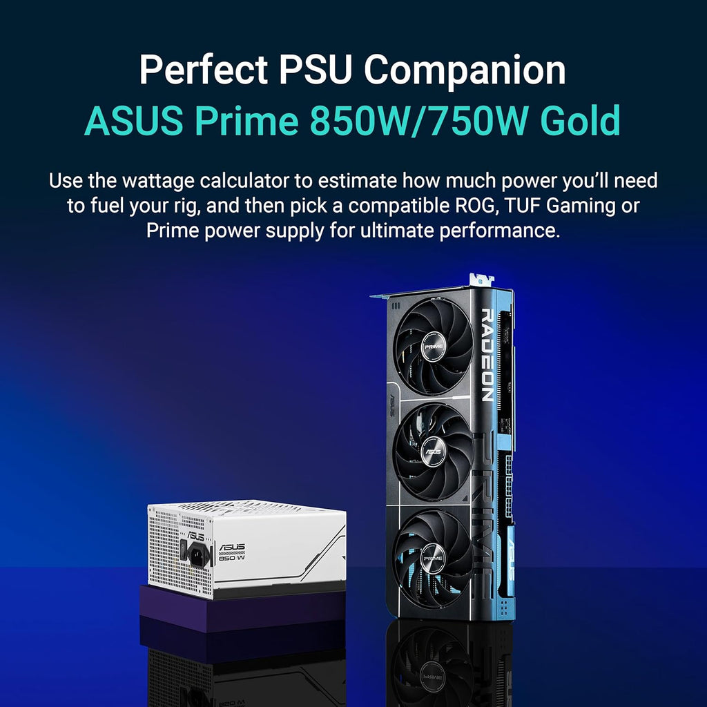 ASUS Prime Radeon RX 9070 XT OC Edition Graphics Card - 16GB GDDR6 with Axial-Tech Fans & Dual BIOS - PRIME-RX9070XT-O16G