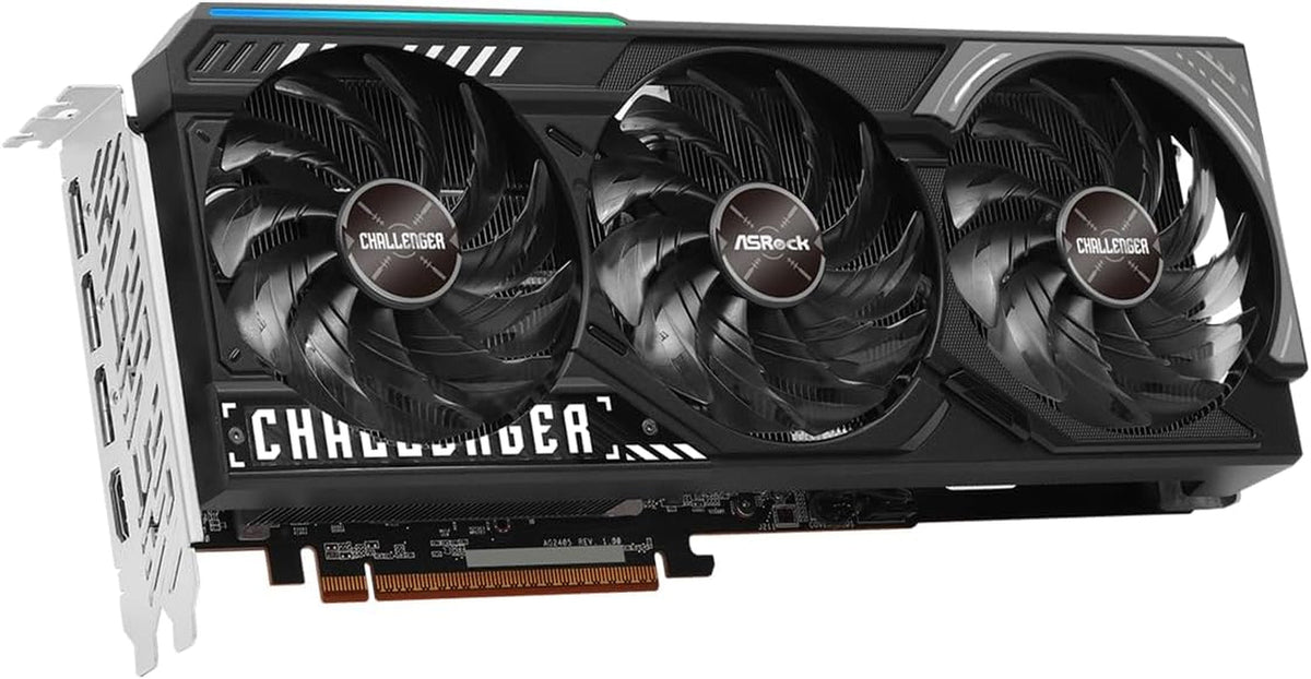ASRock Radeon RX 9070 Challenger 16GB OC Graphics Card - RDNA 4, 2520MHz Boost, 16GB GDDR6, Triple Fan - RX9070 CL 16G