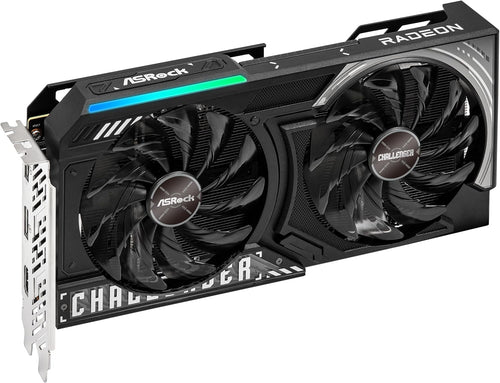 ASRock Radeon RX 9060 XT Challenger 16GB OC Graphics Card - 16GB GDDR6 with Dual Fans & 0dB Silent Cooling - RX9060XT CL 16GO