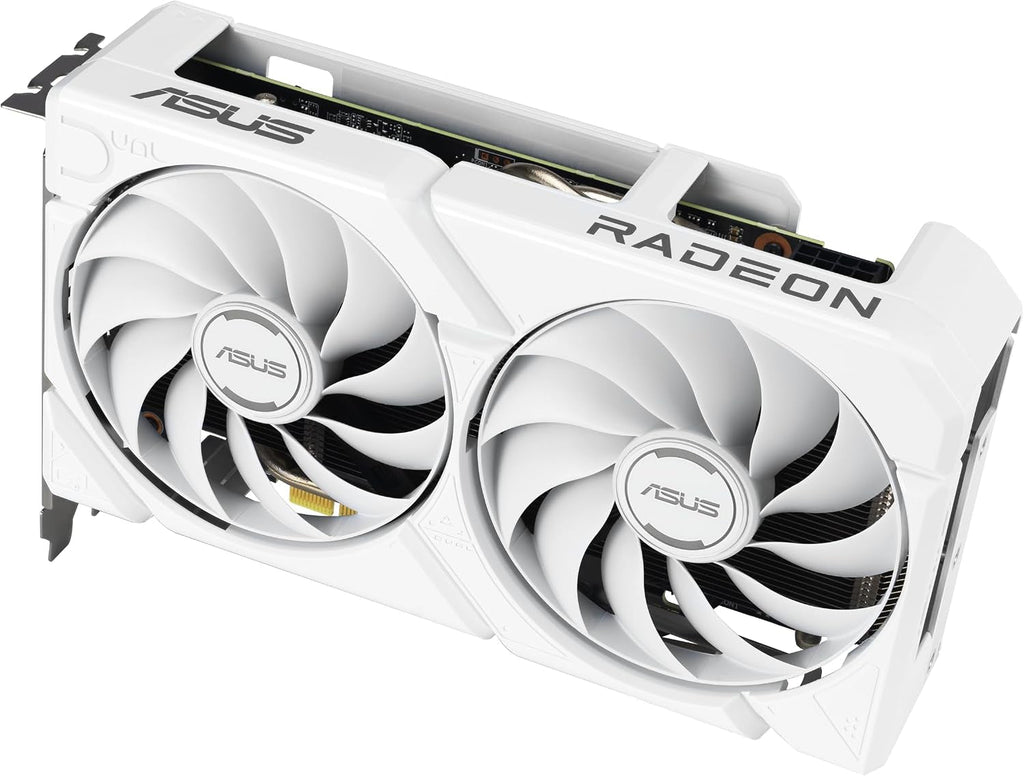ASUS Dual Radeon RX 9060 XT White Edition Graphics Card - 16GB GDDR6 with Axial-Tech Fans & Dual BIOS - DUAL-RX9060XT-16G-WHITE