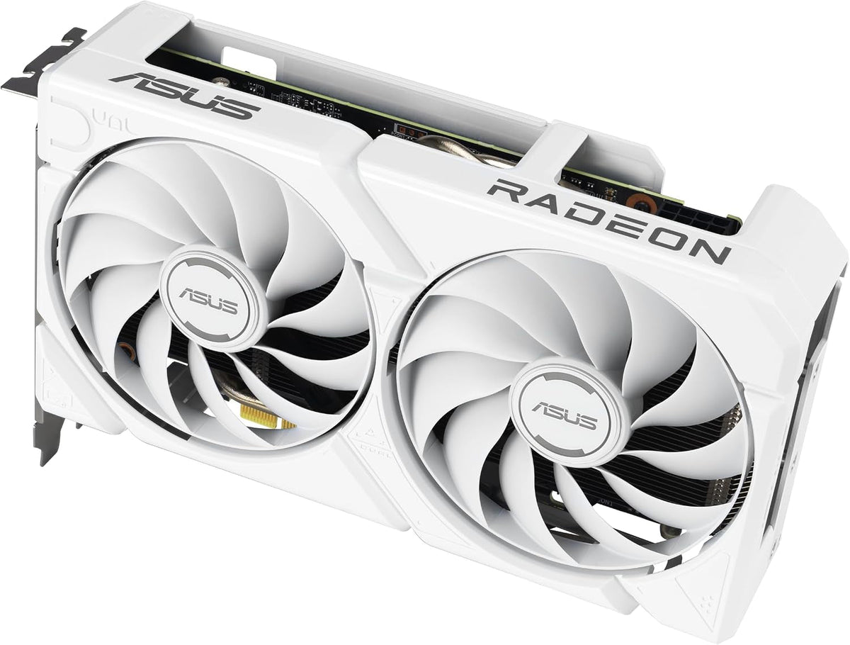 ASUS Dual Radeon RX 9060 XT White Edition Graphics Card - 16GB GDDR6 with Axial-Tech Fans & Dual BIOS - DUAL-RX9060XT-16G-WHITE