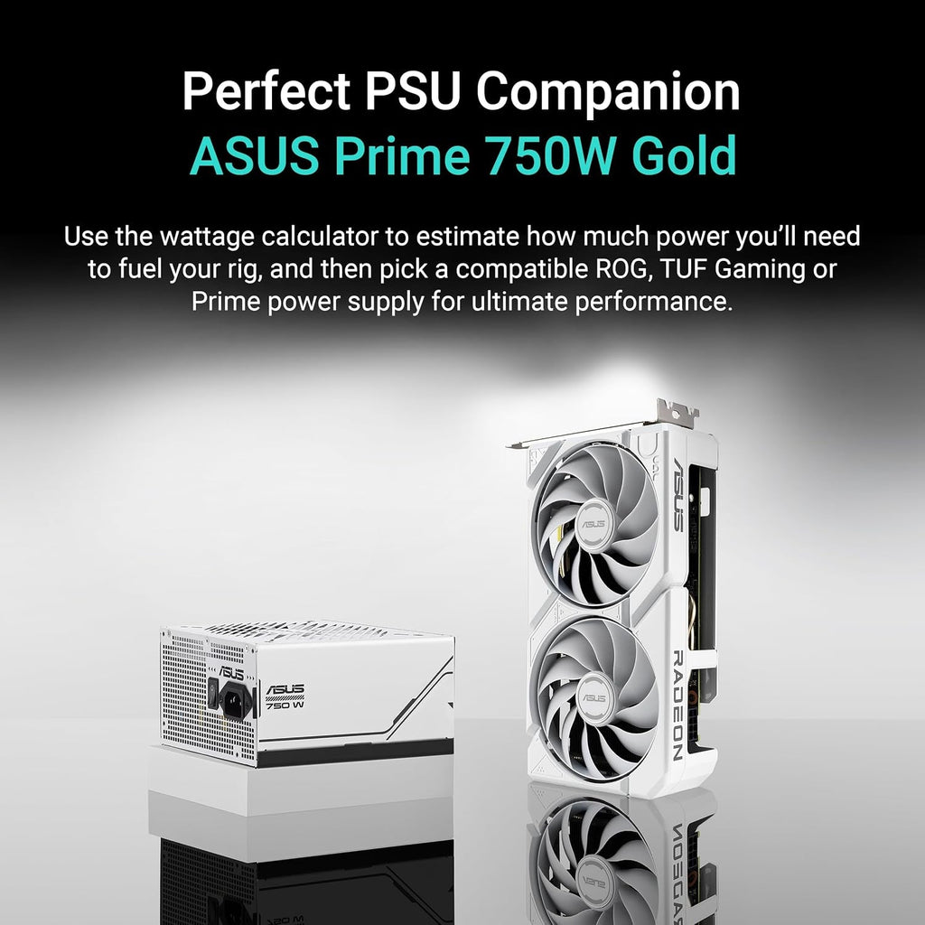 ASUS Dual Radeon RX 9060 XT White Edition Graphics Card - 16GB GDDR6 with Axial-Tech Fans & Dual BIOS - DUAL-RX9060XT-16G-WHITE