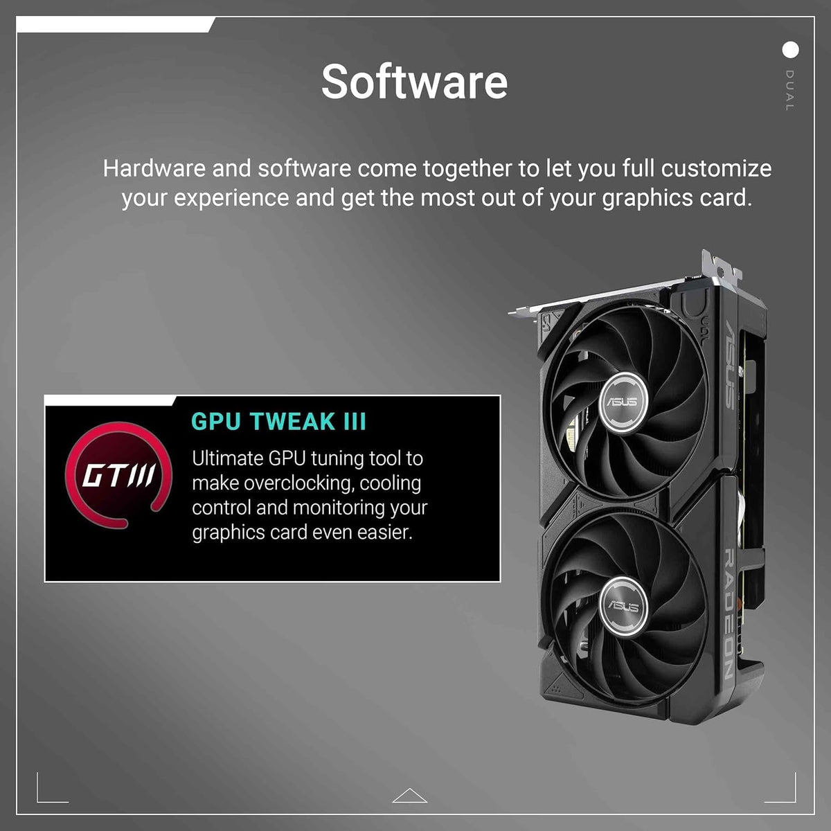 ASUS Dual Radeon RX 9060 XT 16GB GDDR6 Gaming Graphics Card - 16GB GDDR6 with Axial-Tech Fans & Dual BIOS - DUAL-RX9060XT-16G