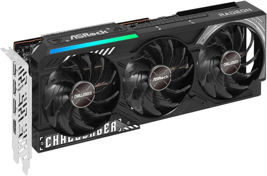 ASRock Radeon RX 9070 Challenger 16GB OC Graphics Card - RDNA 4, 2520MHz Boost, 16GB GDDR6, Triple Fan - RX9070 CL 16G