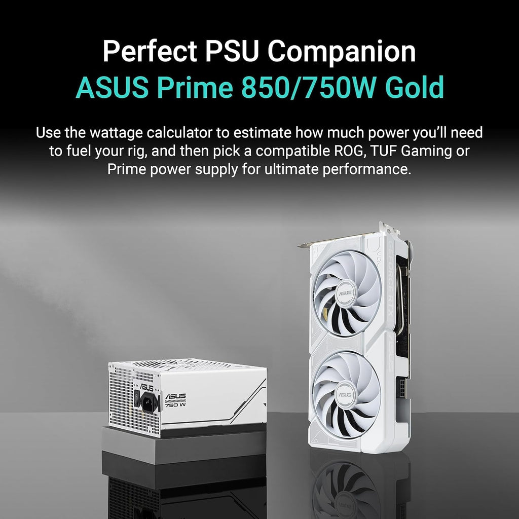 ASUS Dual GeForce RTX 5060 Ti 16GB GDDR7 White OC Edition Graphics Card - 16GB GDDR7 with Axial-Tech Fans & Dual BIOS - DUAL-RTX5060TI-O16G-WHITE