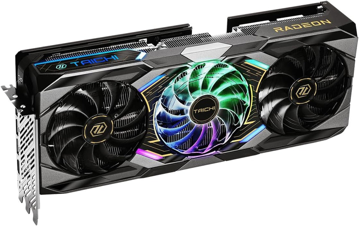 ASRock Radeon RX 9070 XT Taichi 16GB OC Graphics Card - RDNA 4, 3100MHz Boost, 16GB GDDR6, Taichi 3X Cooling, Dual BIOS - RX9070XT TC 16GO