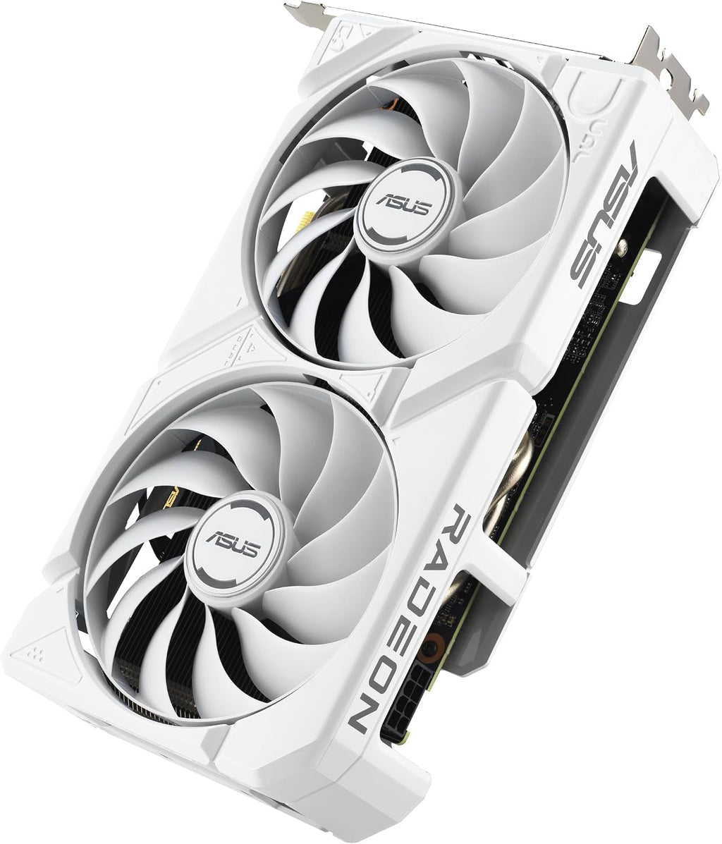 ASUS Dual Radeon RX 9060 XT White Edition Graphics Card - 16GB GDDR6 with Axial-Tech Fans & Dual BIOS - DUAL-RX9060XT-16G-WHITE