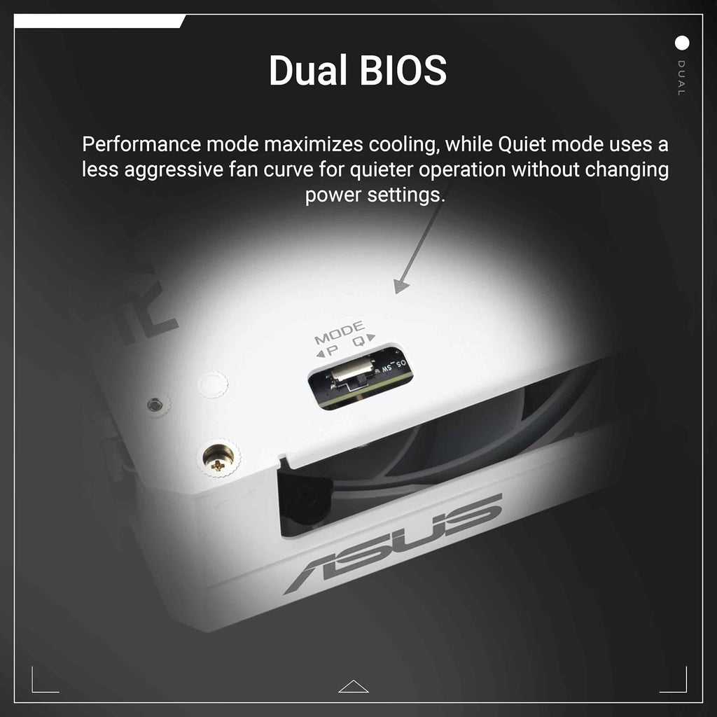 ASUS Dual Radeon RX 9060 XT White Edition Graphics Card - 16GB GDDR6 with Axial-Tech Fans & Dual BIOS - DUAL-RX9060XT-16G-WHITE