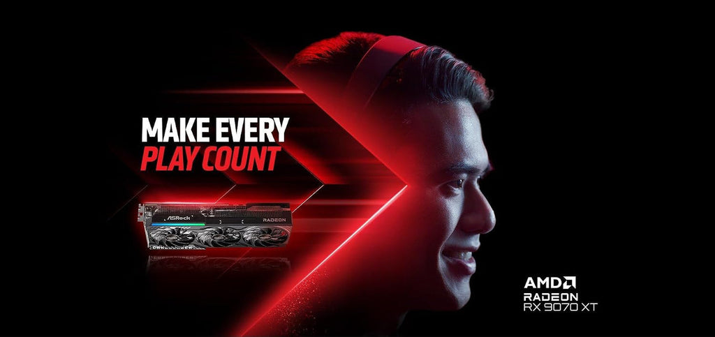 ASRock Radeon RX 9070 XT Challenger 16GB OC Graphics Card - 16GB GDDR6 with Triple Fan Cooling & 0dB Silent - RX9070XT CL 16G