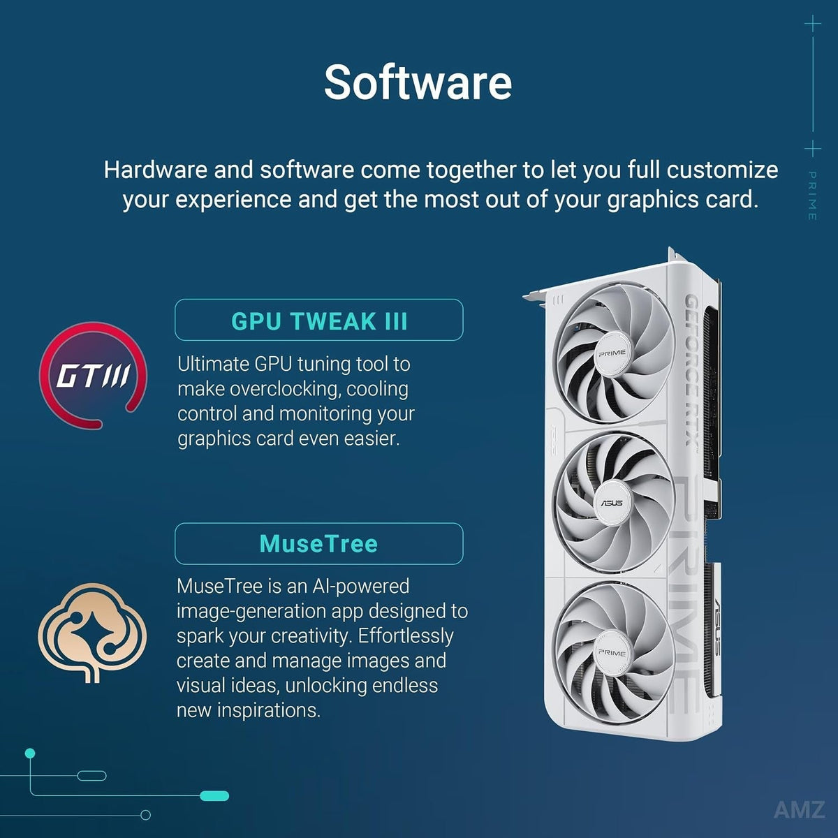 ASUS Prime GeForce RTX 5070 White OC Edition Graphics Card - 12GB GDDR7 with SFF-Ready Design & Axial-Tech Fans - PRIME-RTX5070-O12G-WHITE